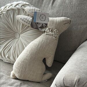 Plaid Beige Bunny Pillow